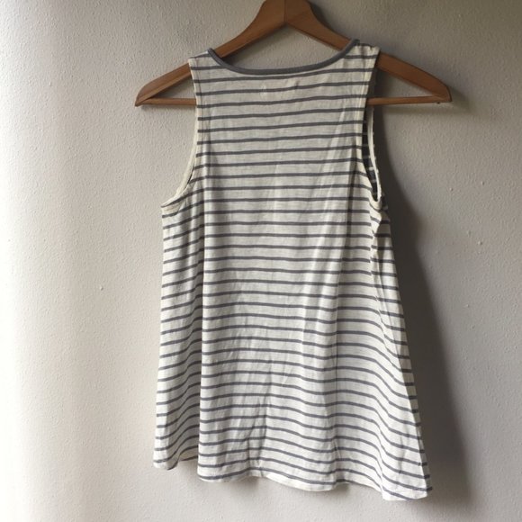 Madewell Forward Seam Stripe Tank Dusk-Grey - Picture 6 of 8